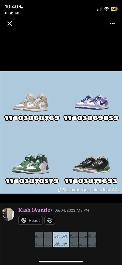 Sneakers in Different Colors | Roblox Shoe Codes 2024