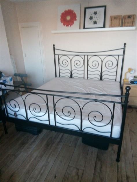 IKEA SUPER KING SIZE BLACK METAL BED FRAME, EXCELLENT CONDITION | in ...