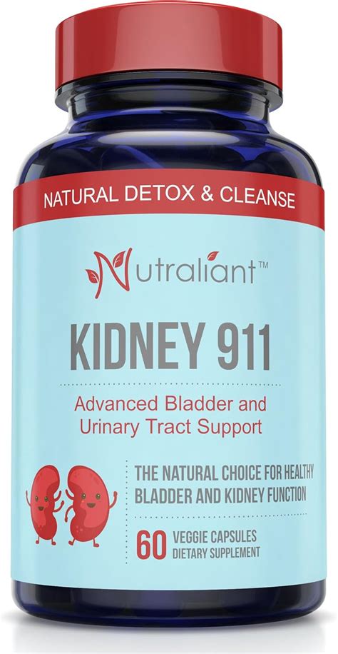 #1 KIDNEY CLEANSE SUPPLEMENT - KIDNEY 911 Pills Best Natural Stone Dissolver & Detox + Bladder ...