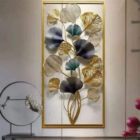 Golden and Blue Chrome Finish Metal Wall Art, Size: 50x25x3 Inch at Rs ...