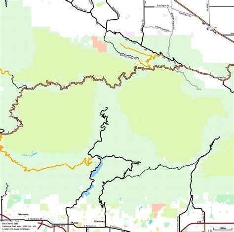 Angeles NF, San Gabriel Mountains - California Trail Map