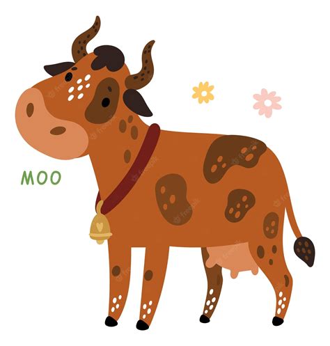 Premium Vector | Cow talking with moo sound cute animal speak