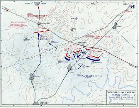 Map of Quatre-Bras and Ligny, 1815