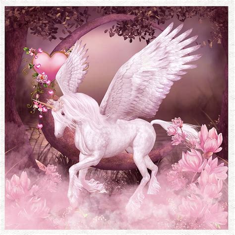 Unicorn. Winged Unicorn Fantasy Art Fabric Craft Panels in - Etsy UK