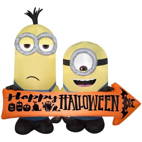 Airblown Medium Minions with Halloween Sign - Walmart.com