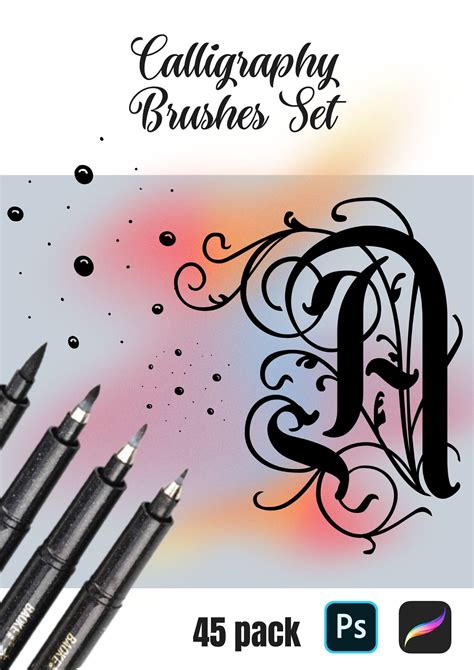 Photoshop Brushes Set Calligraphy Brushes Calligraphic Brushes Photoshop - Etsy