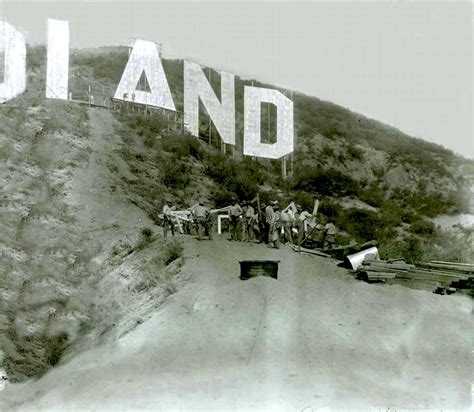 Construction of the Hollywoodland sign, 1923