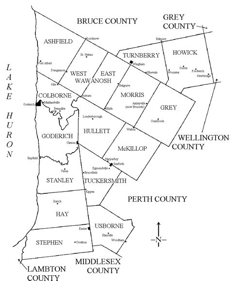 Map of Huron County, Ontario (circa 1871)