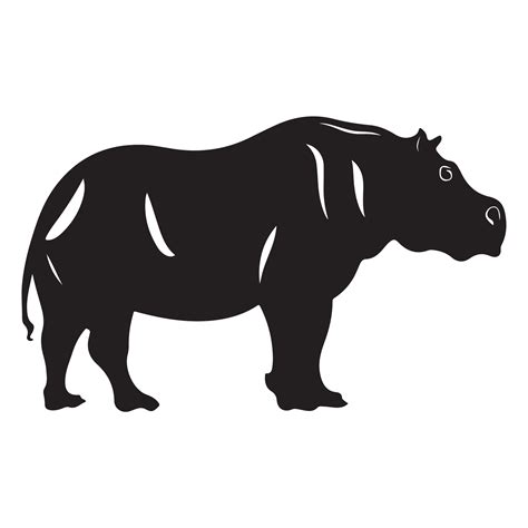 A black Silhouette hippopotamus animal 35390250 Vector Art at Vecteezy