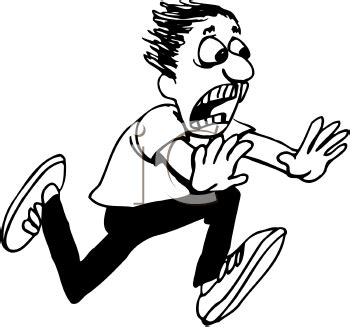 cartoon man running away - Clip Art Library