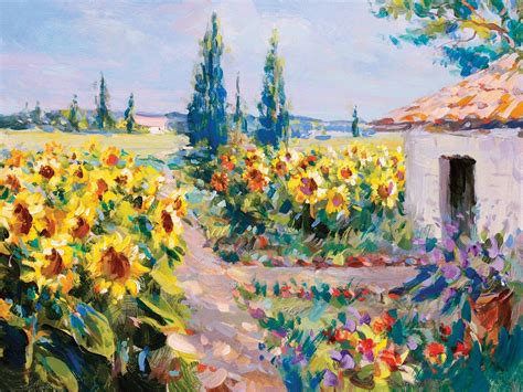 Sleepy Sunflower Farm Canvas Art in 2021 | Farm canvas art, Painting ...