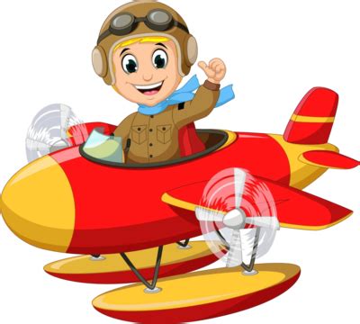 Pilot Driving A Red Plane Cartoon Comic Drive Happy Vector, Comic, Drive, Happy PNG and Vector ...