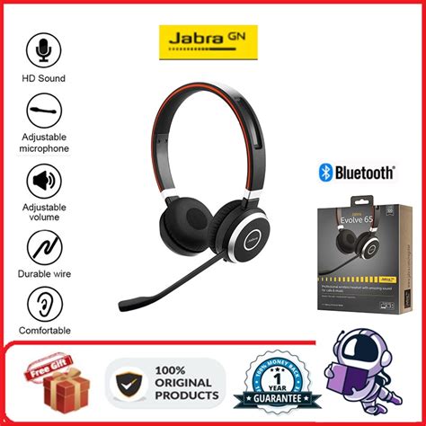 Jabra EVOLVE 65 Wireless Bluetooth Stereo Headset Noise Cancelling ...