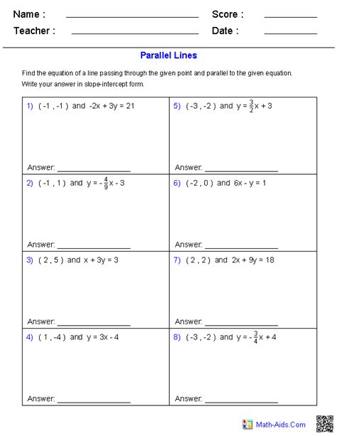 Geometry Worksheets | Lines Worksheets