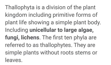 thallophyta information - Brainly.in