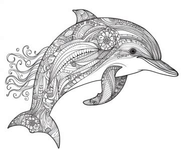 Hard Dolphin Coloring Pages