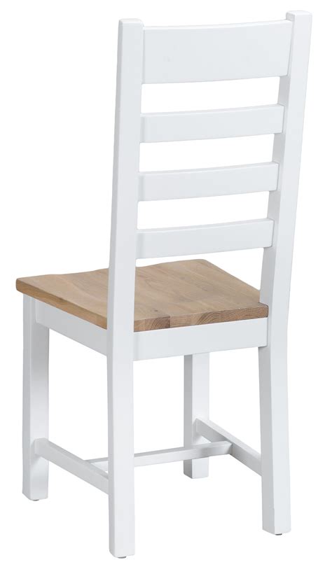 Colesbourne White Painted Ladder Back Wooden Dining Chair | George ...