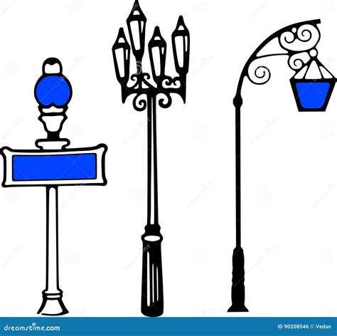 Vector Lamp Post. Vector Retro Logo. Stock Vector - Illustration of post, lamppost: 90208546