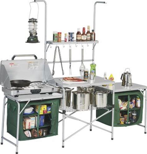 Outdoor Deluxe Portable Camping Kitchen, with PVC Sink & Drain, Lets You Create Meals in Any ...