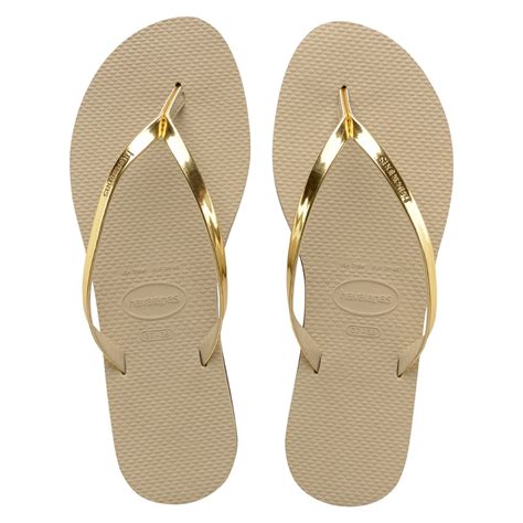 Havaianas Light Gold You Metallic Flip Flops | Coco Bay