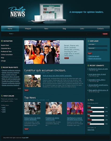 Drupal News Portal Website Templates & Themes | Free & Premium | Free ...