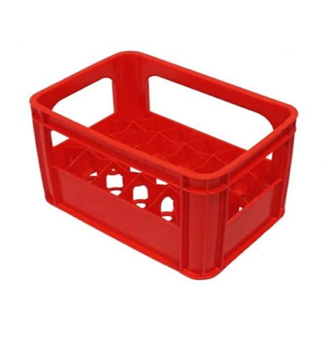 Nilkamal Rectangular Red Plastic Bottle Crates, Size: 61x61mm, Rs 580 /piece | ID: 23622246355