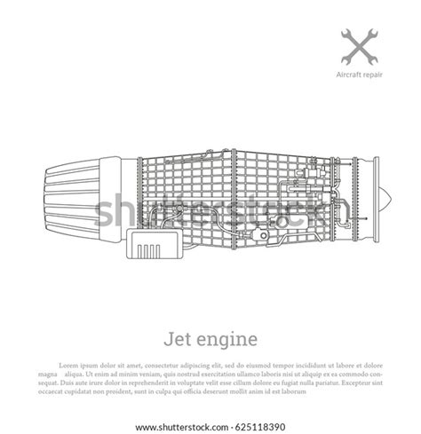 Jet Engine Outline Style Part Aircraft Stock Illustration 625118390 | Shutterstock