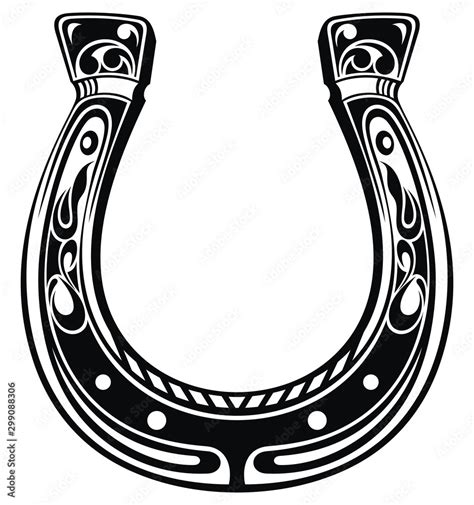 Good Luck Lucky Horseshoe. Vector template of Horseshoe Stock Vector ...