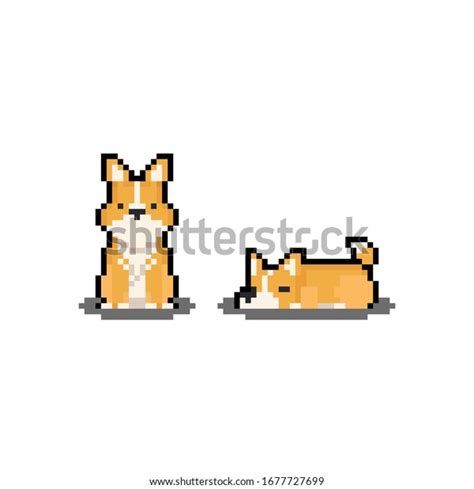 Pixel Art Cartoon Corgi Characters Stock Vector (Royalty Free) 1677727699 | Shutterstock