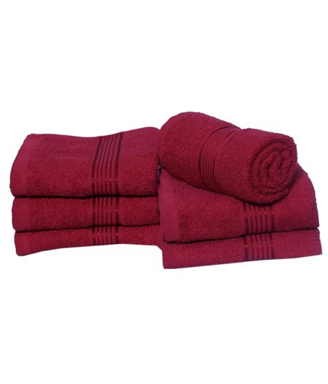 Eurospa Set of 6 Cotton Hand Towel - Red - Buy Eurospa Set of 6 Cotton Hand Towel - Red Online ...