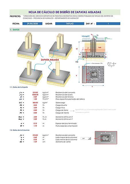 DISEÑO DE ZAPATA AISLADA | Zapata aislada | Concreto armado | uDocz