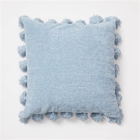 Chenille Knit Tassel Throw Pillow Light Blue | Light blue throw pillows ...