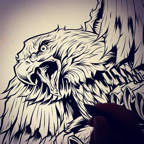 I love drawing angry Eagles! I've drawn so many of them for clients that it probably would pay ...