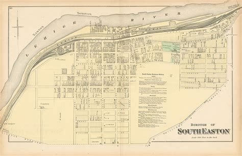 SOUTH EASTON, Pennsylvania 1872 Map - Replica or Genuine Original