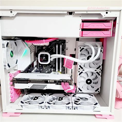 Aesthetic Pink And White Pc Setup - Bosque Wallpaper