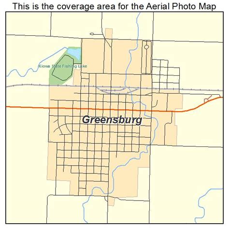 Aerial Photography Map of Greensburg, KS Kansas