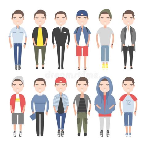 Men Outfits for Different Occasions Stock Vector - Illustration of ...