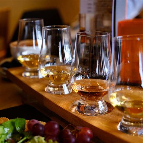 Flight of Scottish Whisky, Tasting Glasses with Variety of Single Malts or Blended Whiskey ...