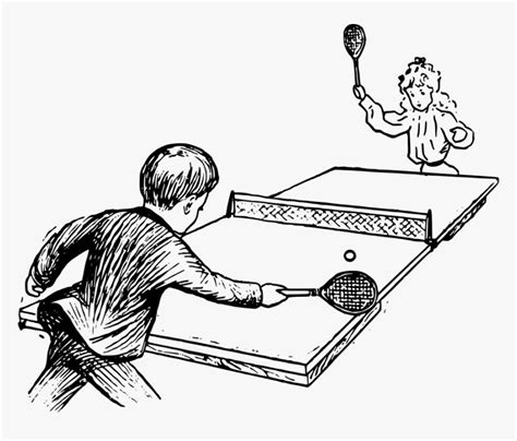 Ping Pong Clipart Black And White, HD Png Download - kindpng