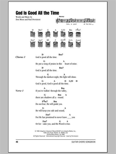 God Is Good All The Time by Don Moen - Guitar Chords/Lyrics - Guitar Instructor