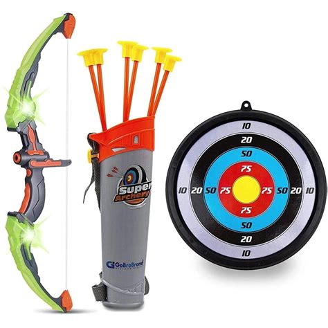 Bow and Arrow Set for Kids -Green Light Up Archery Toy Set -Includes 6 ...