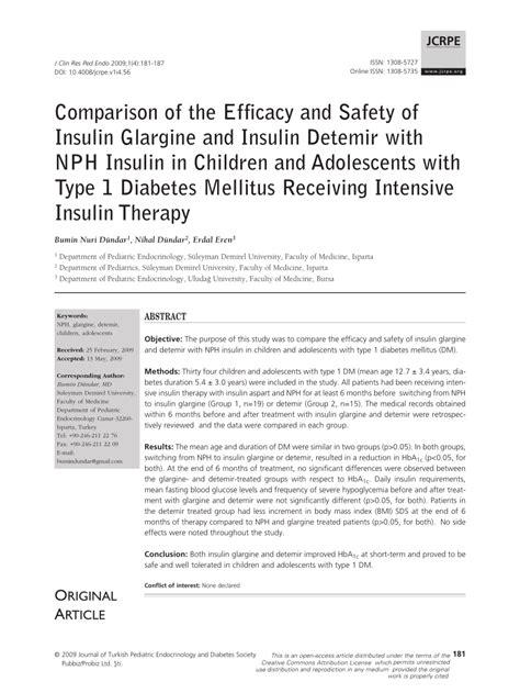 (PDF) Comparison of the Efficacy and Safety of Insulin Glargine and Insulin Detemir with NPH ...