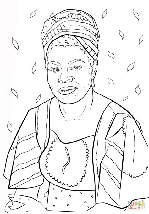 Maya Angelou coloring page | Free Printable Coloring Pages