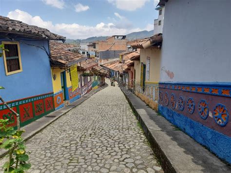 Colorful Houses in the Streets of Guatape Town Colombia Editorial Photo ...