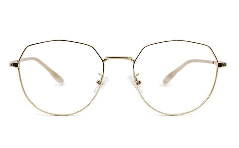 Hexagonal Prescription Glasses 52-18(Gold)