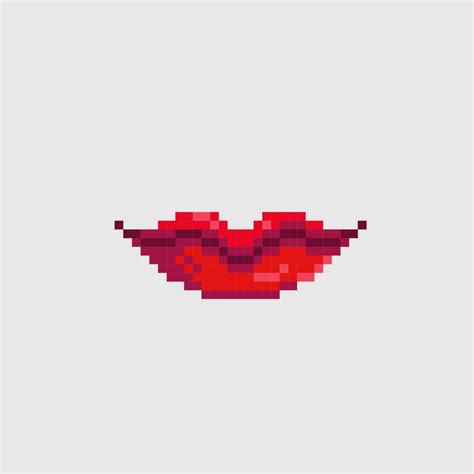 red lips in pixel art style 22986779 Vector Art at Vecteezy