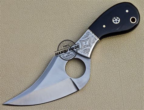 Finger Skinner Knife Custom Handmade Stainless Steel Hunting Skinner