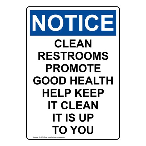 Portrait OSHA Please Keep Bathroom Clean By Sign ONEP-37143