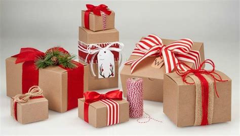 Kraft Gift Boxes with Red Ribbon from Nashville Wraps! Kraft Bag, Kraft Gift Boxes, Custom ...