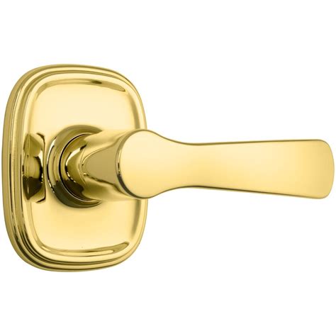 Brinks Push Pull Rotate Polished Brass Universal Privacy Door Handle at Lowes.com